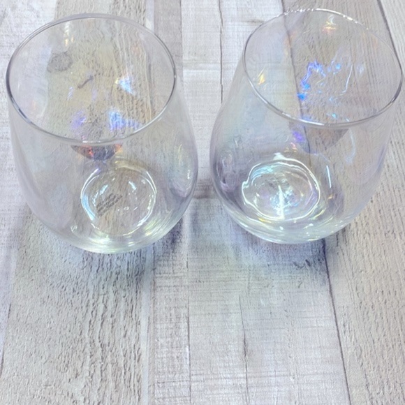 Set of two large size items iridescent stemless wine glasses - Picture 3 of 7